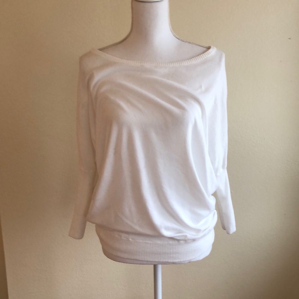 Express 💯 Cotton White Versatile light Sweater SEE PICS
